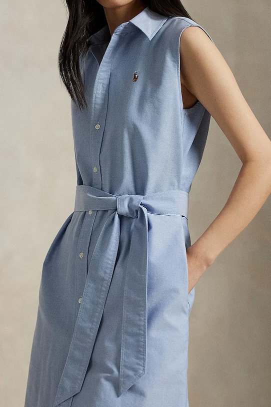 Polo Ralph Lauren sukienka bawełniana niebieski 211965853