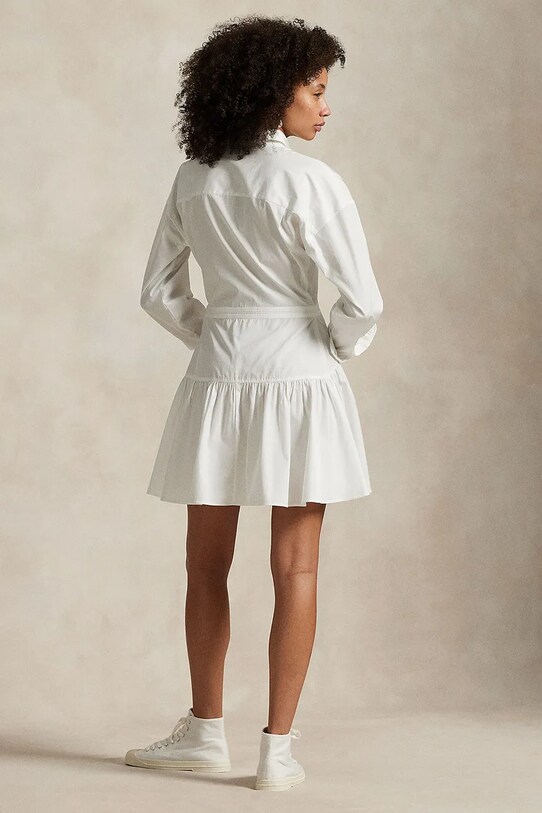 Polo Ralph Lauren rochie din bumbac 211965856 alb SS25