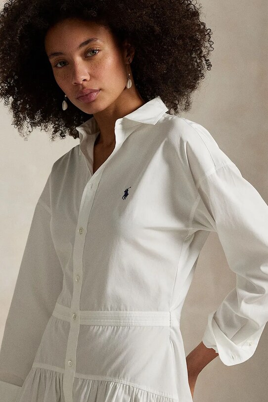 Polo Ralph Lauren rochie din bumbac alb 211965856