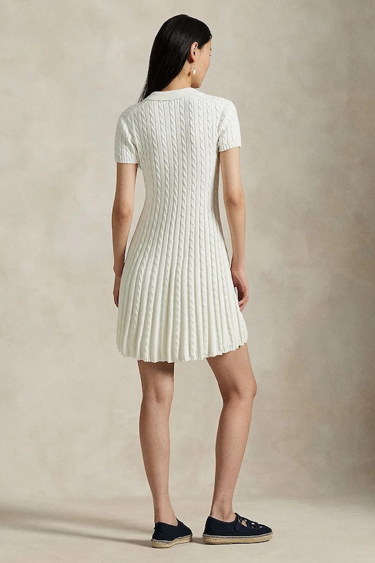 Bavlněné šaty Polo Ralph Lauren 211966310 bílá SS25