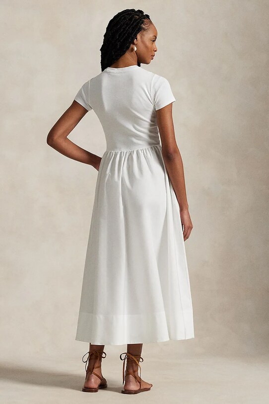 Polo Ralph Lauren rochie din bumbac 211966311 alb SS25