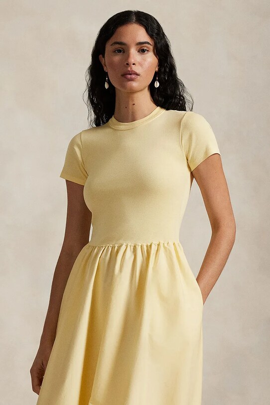 Îmbrăcăminte Polo Ralph Lauren rochie din bumbac 211966311 galben