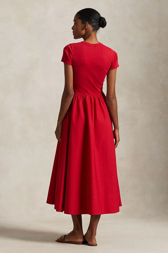 Polo Ralph Lauren rochie din bumbac 211966311 rosu SS25
