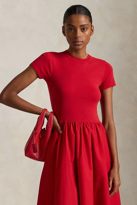 Одяг Бавовняна сукня Polo Ralph Lauren 211966311 червоний