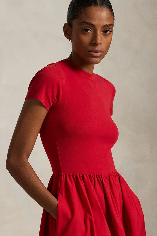 Бавовняна сукня Polo Ralph Lauren червоний 211966311