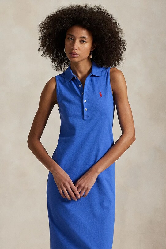 Одяг Бавовняна сукня Polo Ralph Lauren 211968292 блакитний