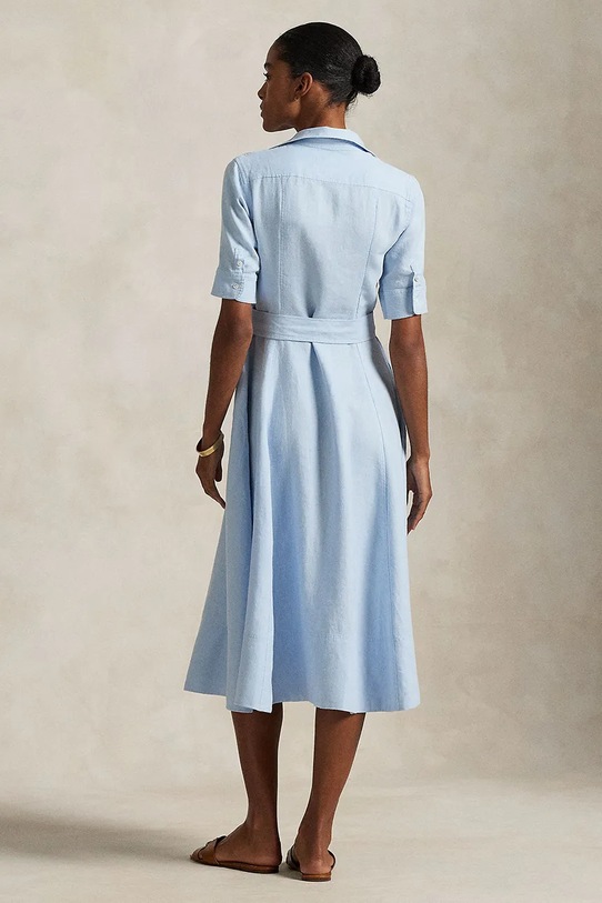 Polo Ralph Lauren rochie din in 211969139 albastru SS25