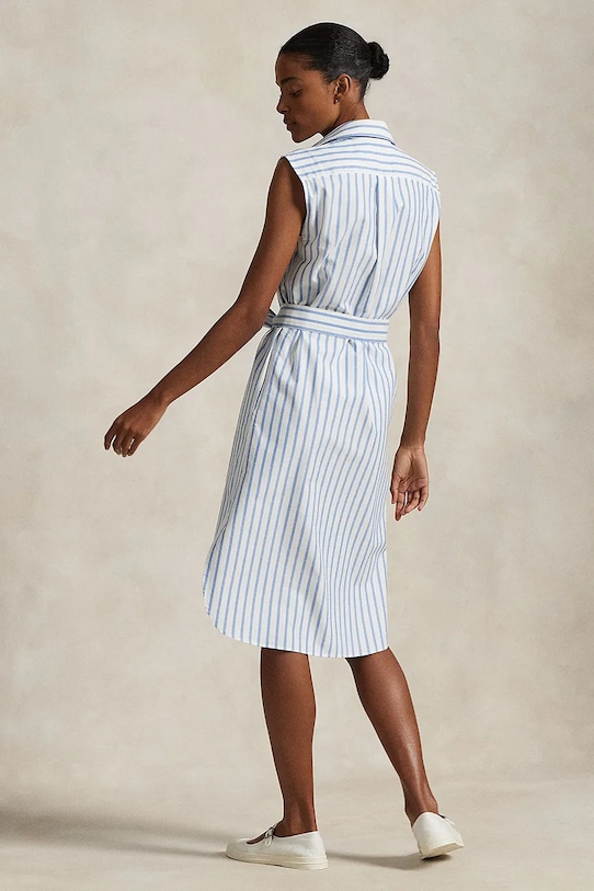 Хлопковое платье Polo Ralph Lauren 211973767 голубой SS25