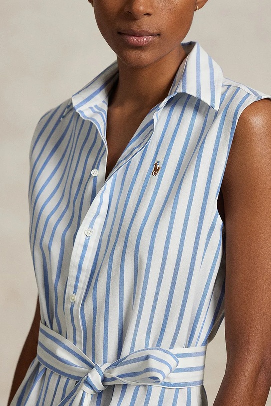 Хлопковое платье Polo Ralph Lauren голубой 211973767