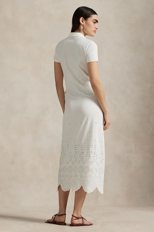 Bavlnené šaty Polo Ralph Lauren 211978554 biela SS25