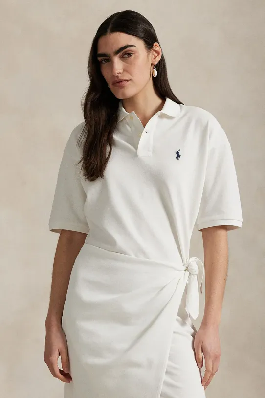Odzież Polo Ralph Lauren sukienka bawełniana 211A88516 biały