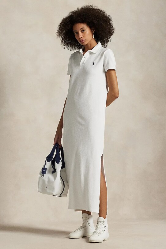 Bavlnené šaty Polo Ralph Lauren bavlna biela 211968291