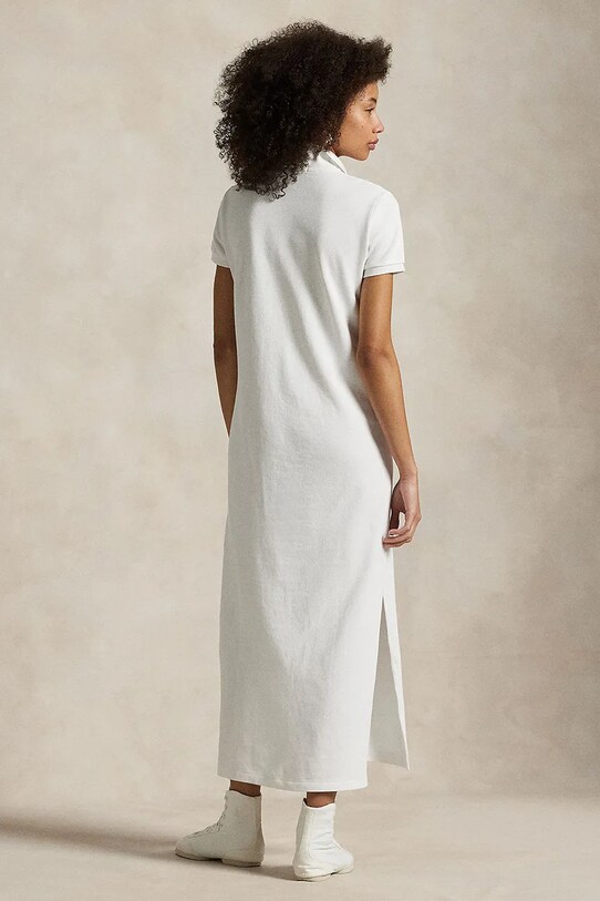 Bavlnené šaty Polo Ralph Lauren 211968291 biela SS25