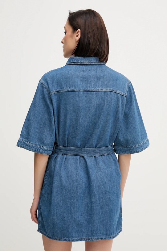 Oblečení Šaty s příměsí lnu Calvin Klein Jeans J20J225169 modrá