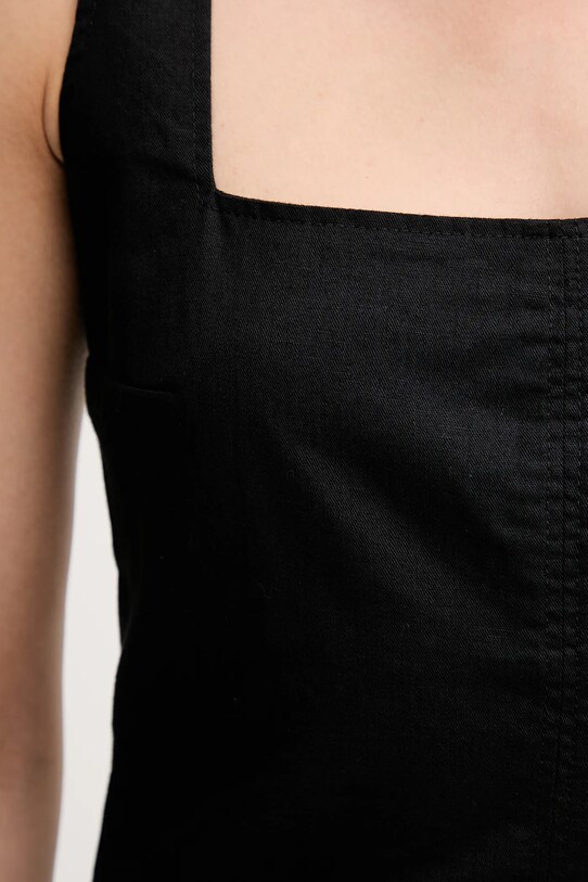 Рокля с лен Calvin Klein Jeans J20J225277 черен