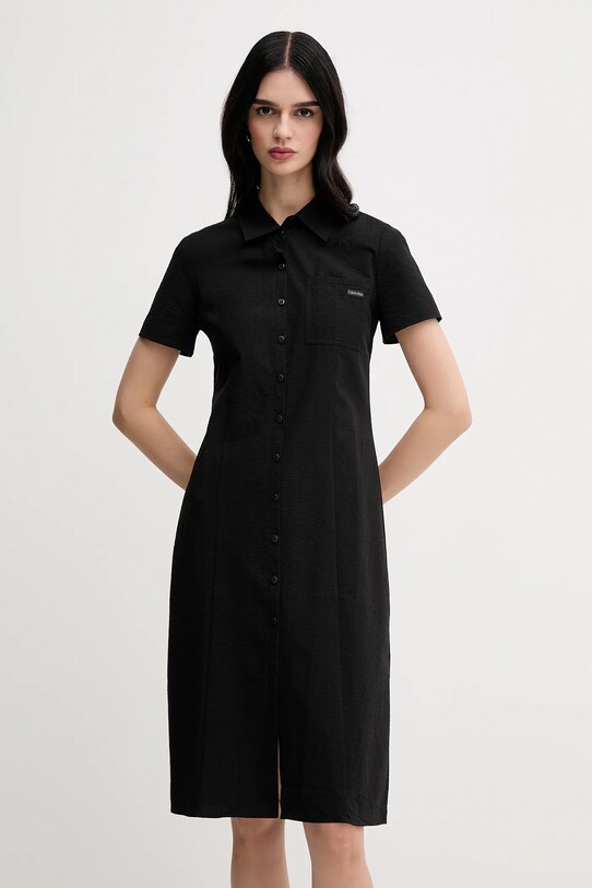 Calvin Klein Jeans sukienka bawełniana dziecięca bawełna czarny J20J225299