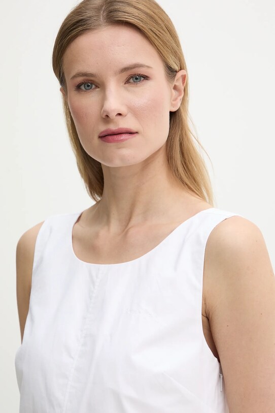 Bombažna obleka Calvin Klein Jeans bela LV047AB000