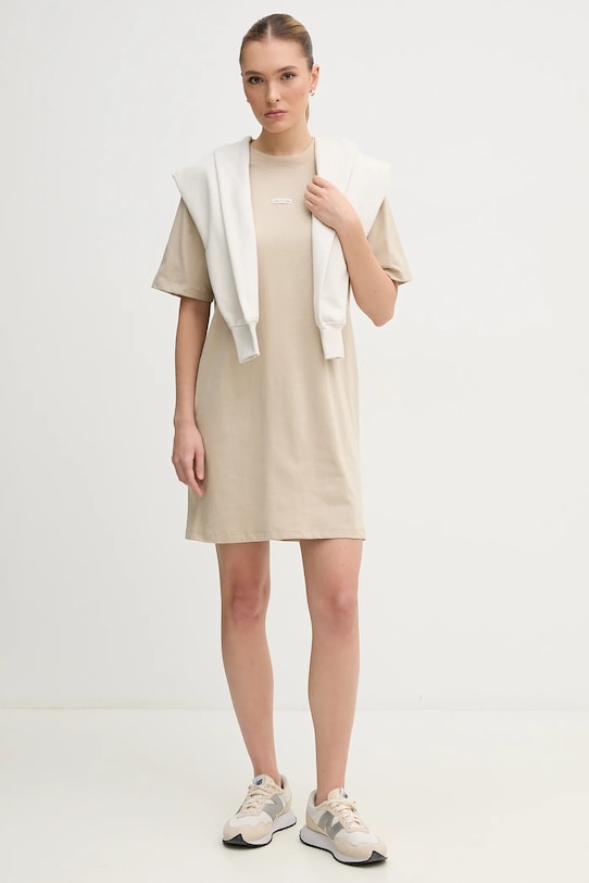 Calvin Klein Jeans rochie din bumbac J20J225289 bej SS25
