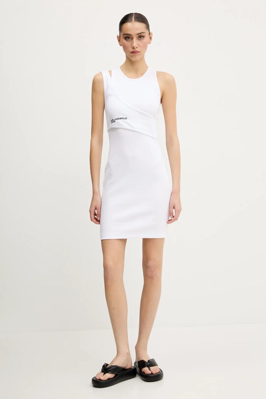 Karl Lagerfeld Jeans rochie A2W13032 alb SS25