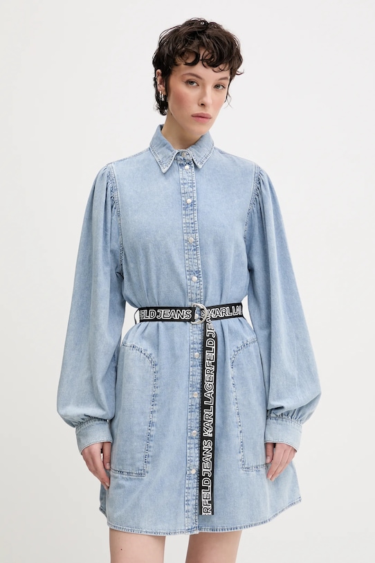 Бавовняна сукня Karl Lagerfeld Jeans casual блакитний A2W13022