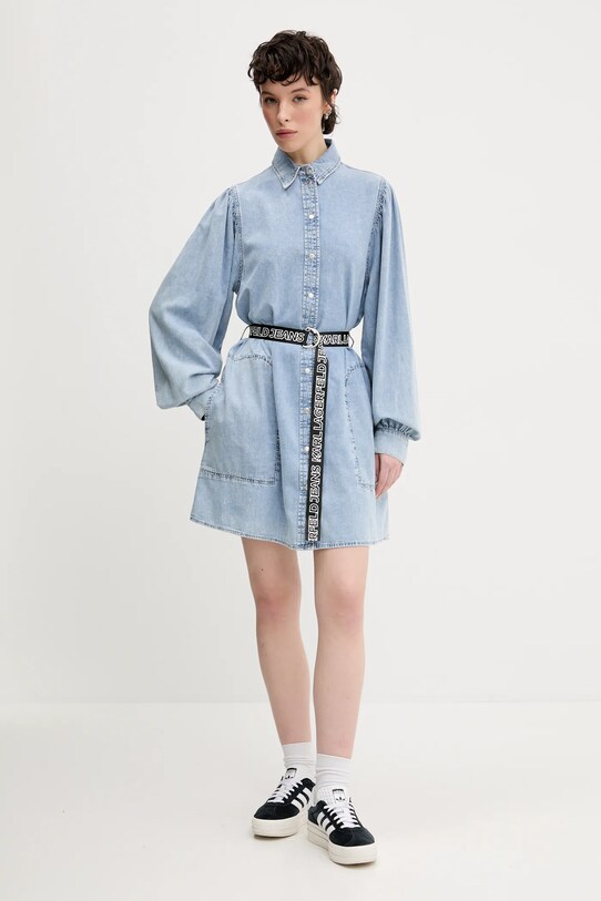 Karl Lagerfeld Jeans rochie din bumbac A2W13022 albastru SS25