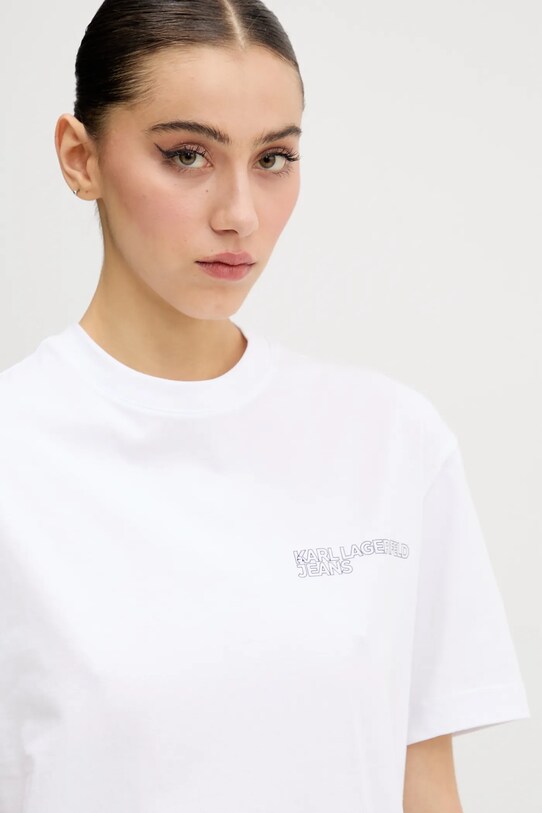 Karl Lagerfeld Jeans sukienka bawełniana biały A2W13036