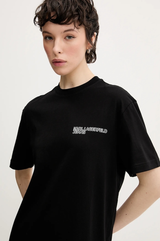 Бавовняна сукня Karl Lagerfeld Jeans чорний A2W13036