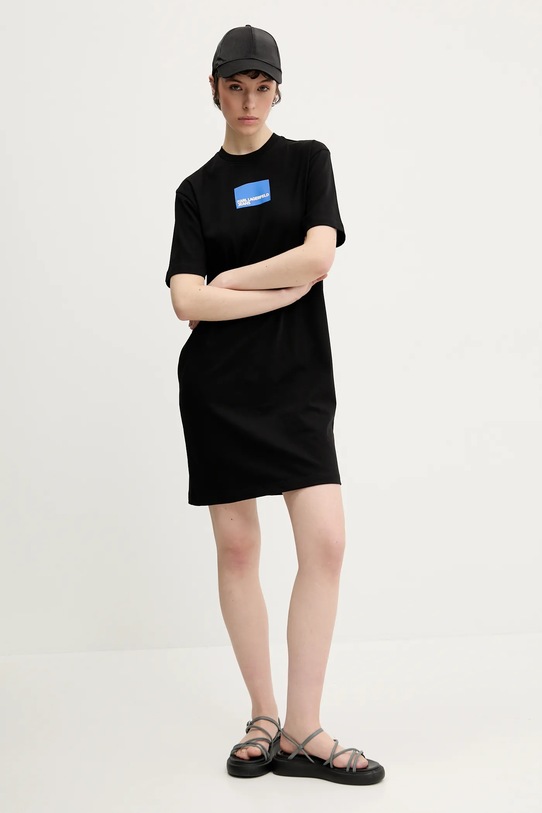 Karl Lagerfeld Jeans rochie din bumbac A2W13028 negru SS25