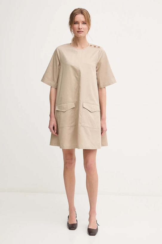 Barbour sukienka bawełniana Luna LDR0904SN31 beżowy SS25