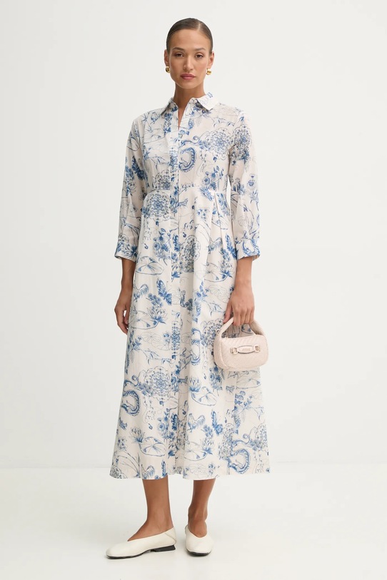 Fracomina sukienka bawełniana FJ25SD3004W621N4 beżowy SS25