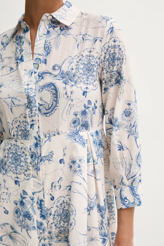 Fracomina sukienka bawełniana FJ25SD3004W621N4 beżowy