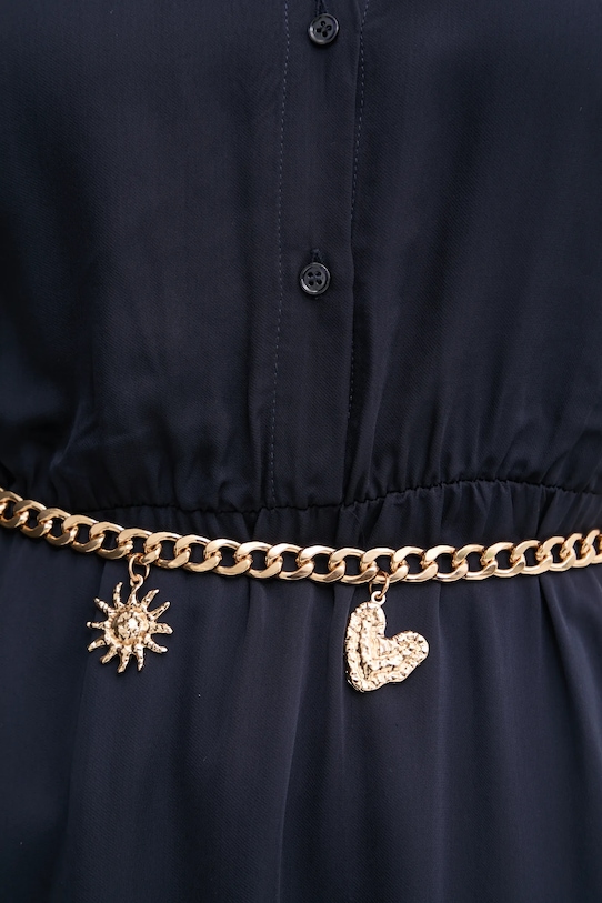 Fracomina rochie din amestec de mătase FR25SD1011W77401 bleumarin