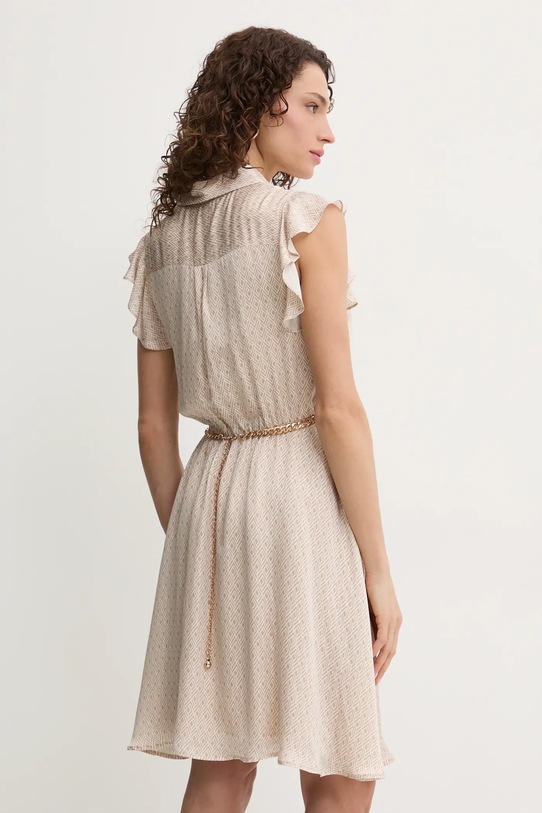 Odzież Fracomina sukienka z domieszką jedwabiu FR25SD1011W774J7 beżowy