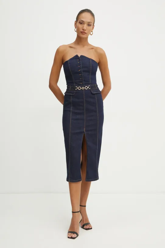 Fracomina rochie din bumbac midi bleumarin FR25SD4010D46093