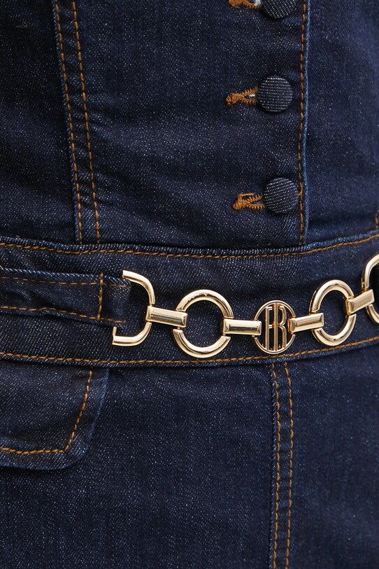 Fracomina rochie din bumbac FR25SD4010D46093 bleumarin