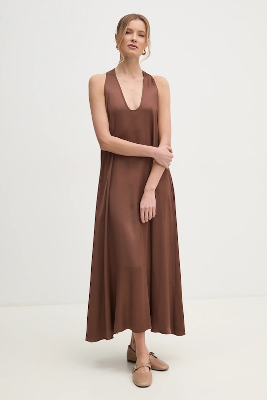 Šaty Fracomina viskóza hnedá FS25SD3005W64101