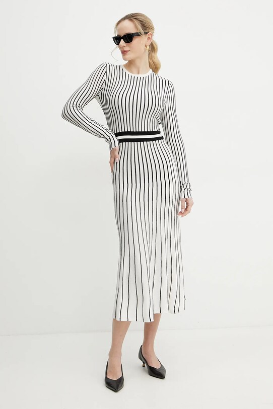 Fracomina sukienka z domieszką kaszmiru FS25SD5002K501N8 biały SS25