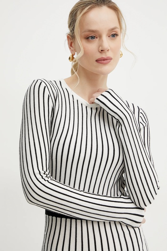 Fracomina sukienka z domieszką kaszmiru biały FS25SD5002K501N8