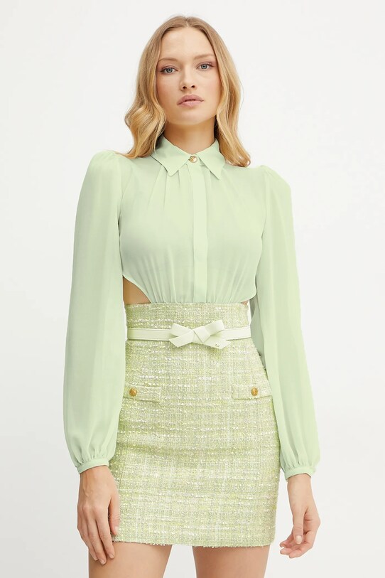 Šaty Elisabetta Franchi jemný vzor tyrkysová AB69752E2