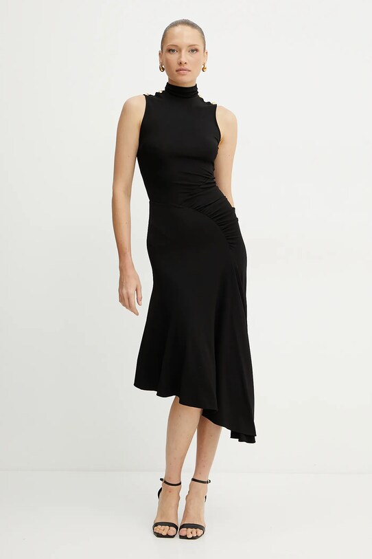 Платье Elisabetta Franchi midi чёрный AB84252E2