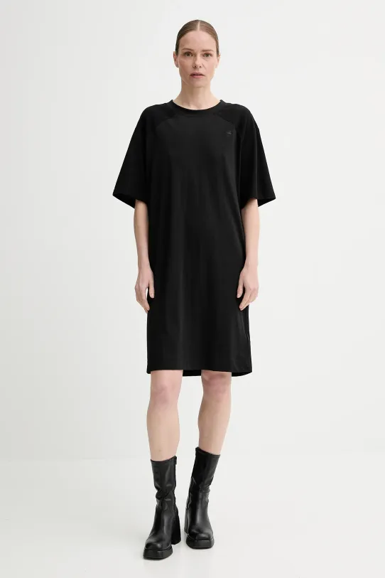G-Star Raw sukienka bawełniana D26084.336 czarny SS25