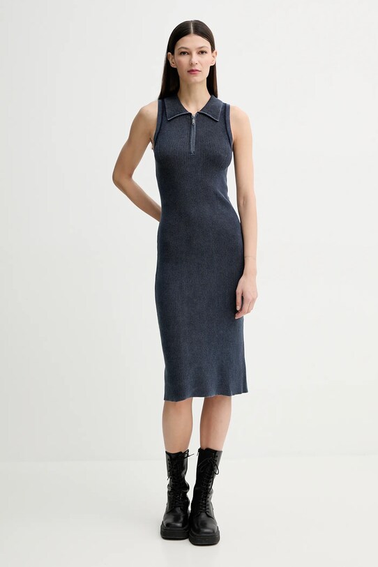 G-Star rochie din bumbac fixat bleumarin D25850.E132