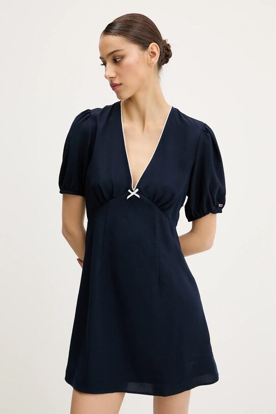 Рокля Tommy Jeans шпиц тъмносин DW0DW20337