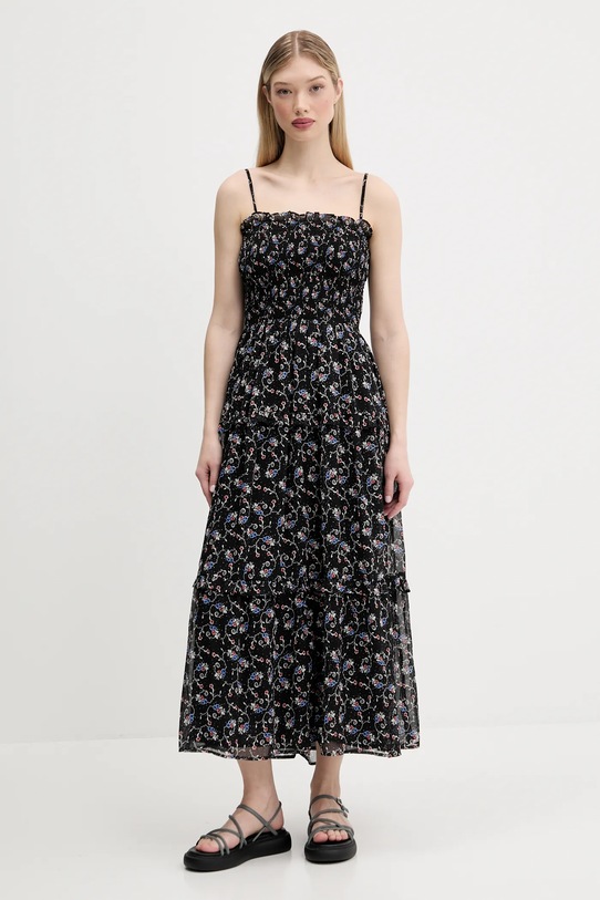 Рокля Tommy Jeans флорален черен DW0DW20339