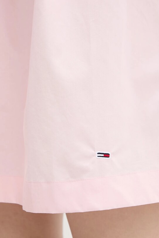 Βαμβακερό φόρεμα Tommy Jeans DW0DW20343 ροζ