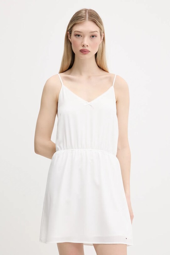 Рокля Tommy Jeans шпиц бял DW0DW20613
