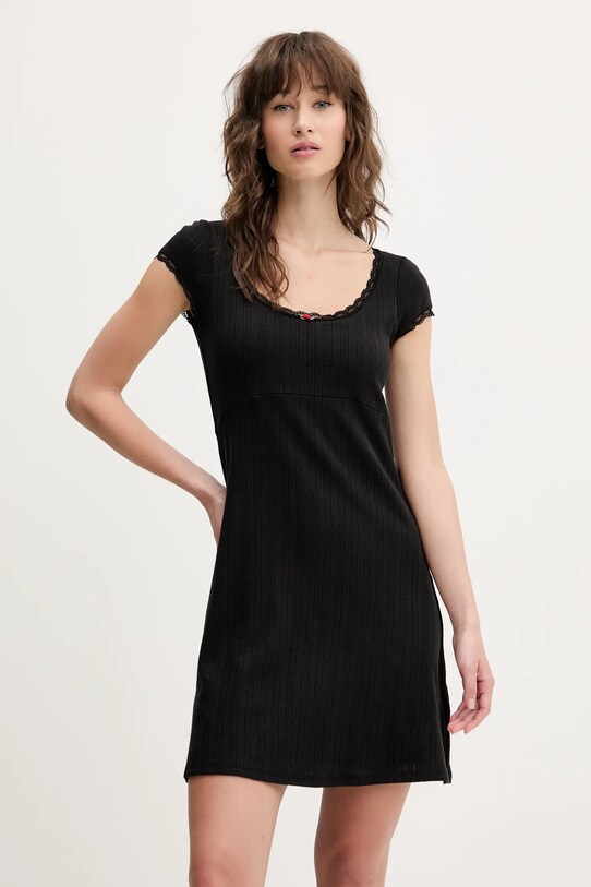 Tommy Jeans vestito in cotone mini nero DW0DW20616
