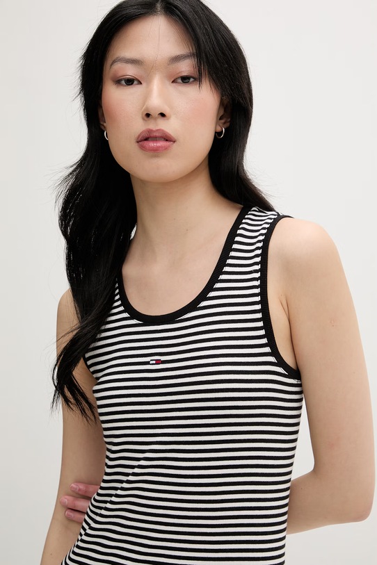 Tommy Jeans sukienka bodycon bawełniana z elastanem czarny DW0DW20674