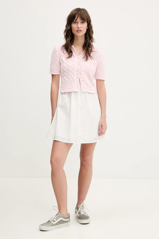 Tommy Jeans sukienka bawełniana DW0DW21334 biały SS25