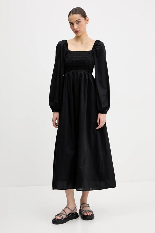 Бавовняна сукня Tommy Jeans DW0DW21335 чорний SS25